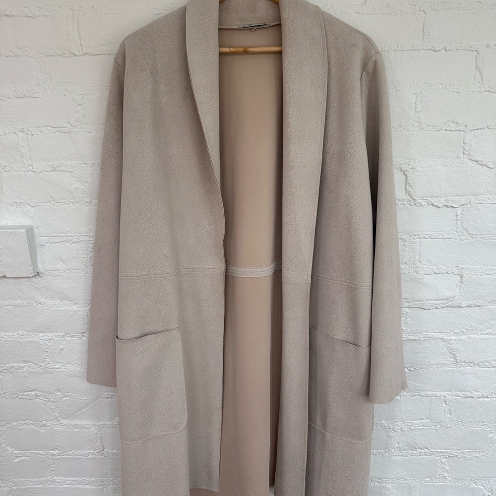 Zara Beige Open Front Coat